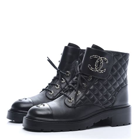 chanel lace up combat boots.